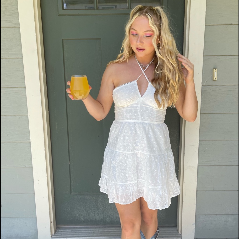 White eyelet dress